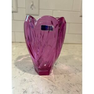 Waterford‎ Marquis Lead Crystal Glass Sweet Memories Bright Pink Vase Germany